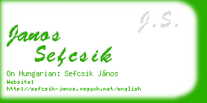 janos sefcsik business card